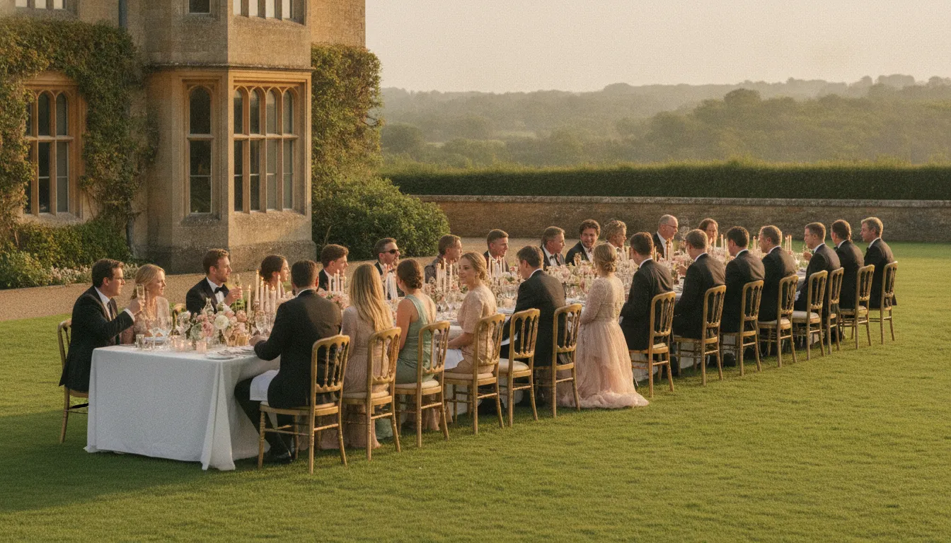 An elegant private estate near Boston set for an intimate anniversary celebration
