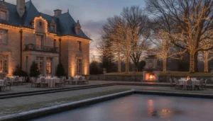 Corporate holiday party venue Boston private estate prepared for an elegant company gathering