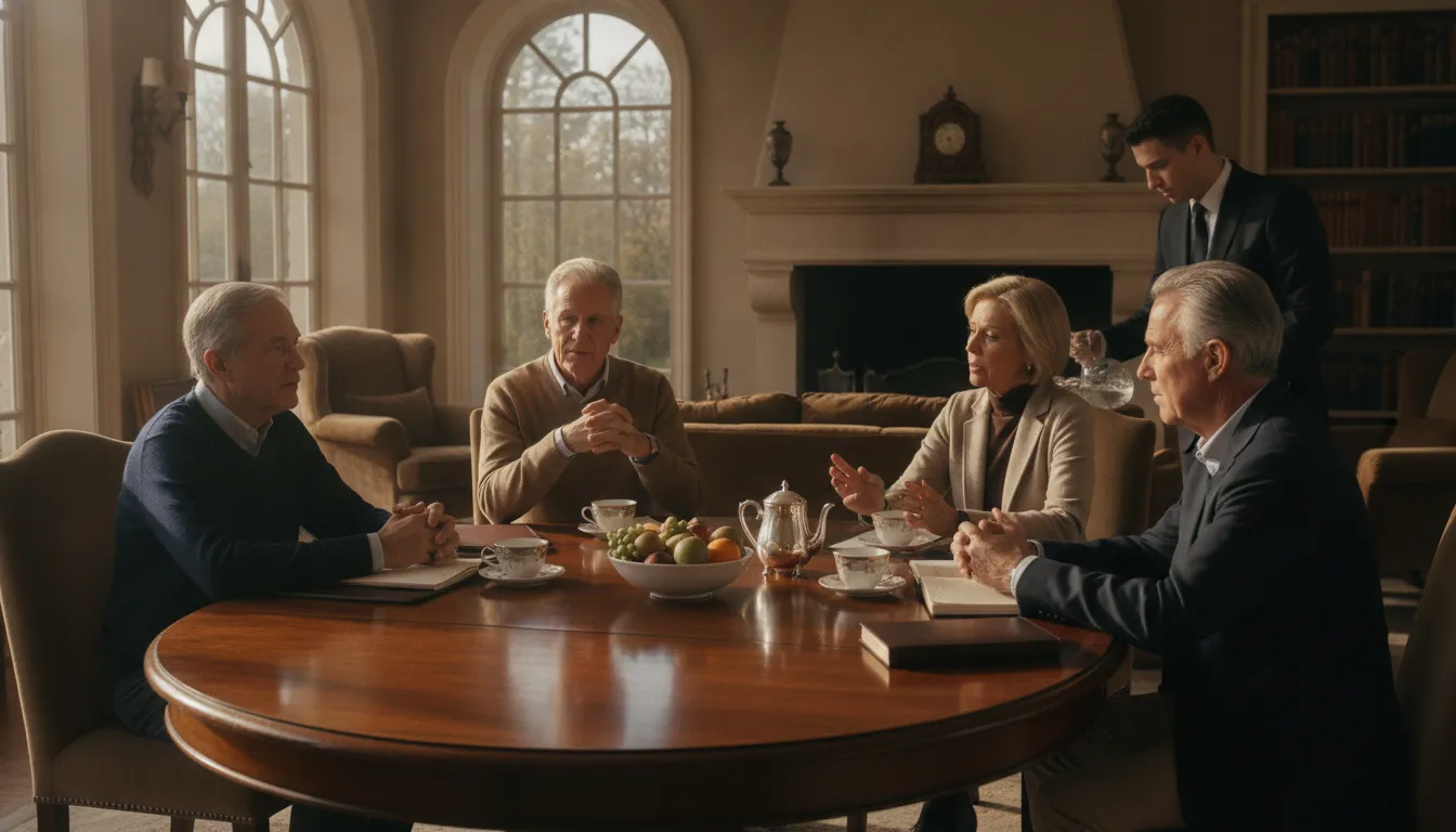 Leadership team in a refined private estate setting near Boston