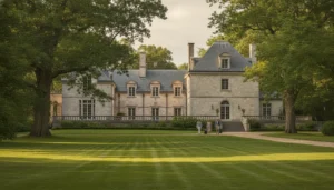 French Chateau-inspired private estate venue near Boston on landscaped grounds