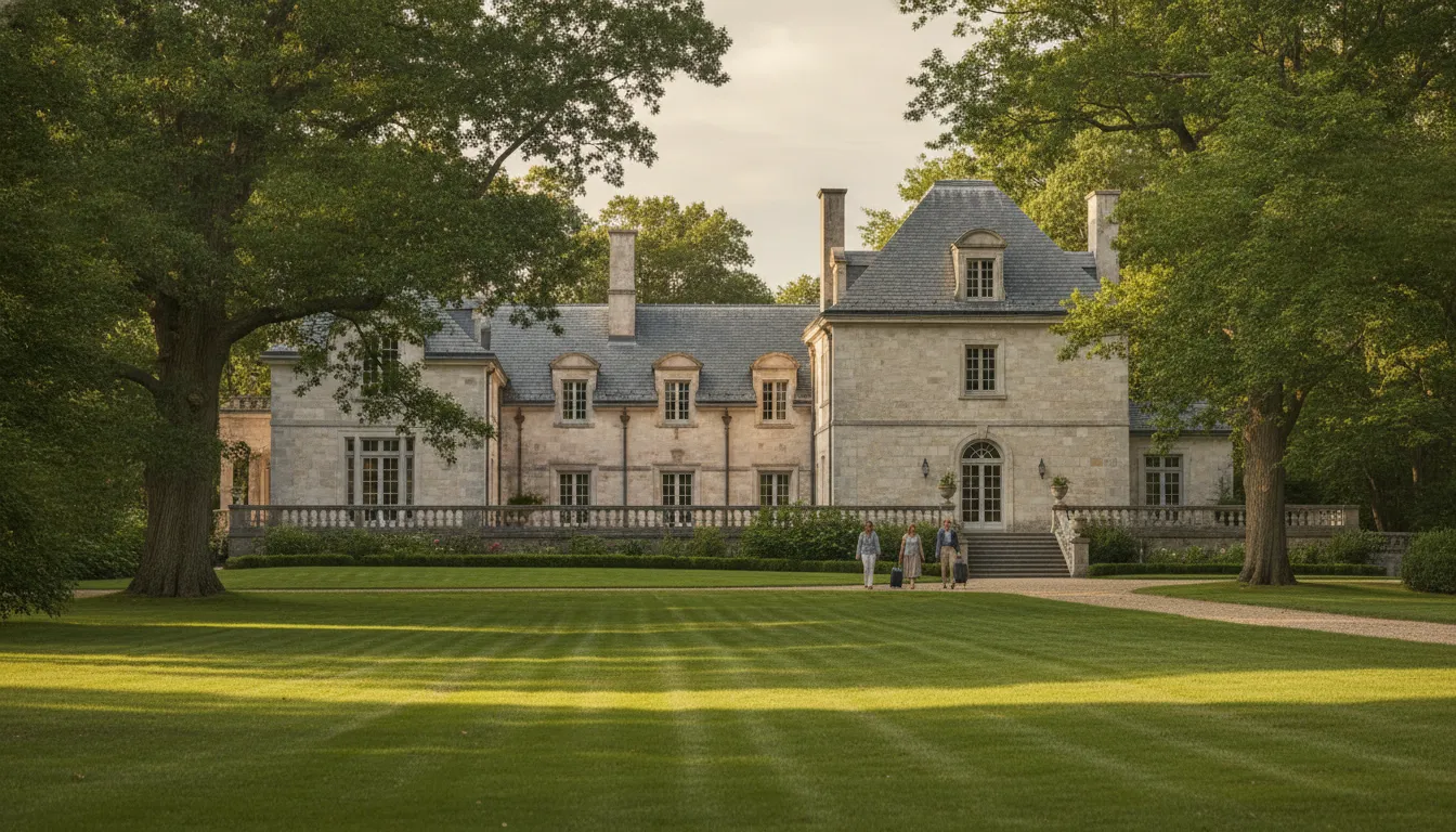 French Chateau-inspired private estate venue near Boston on landscaped grounds